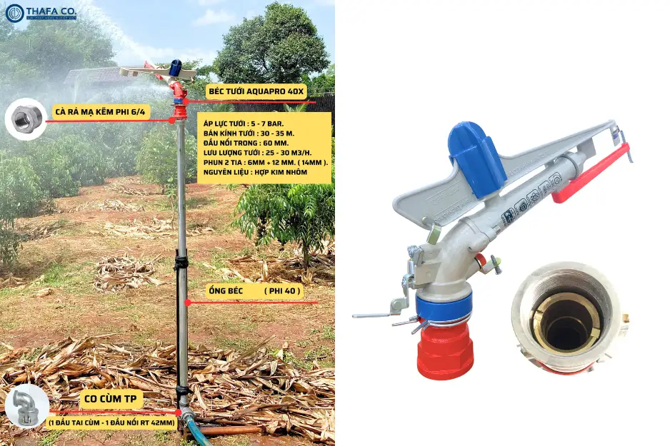 Hướng dẫn lắp béc tưới cây Aquapro 40X