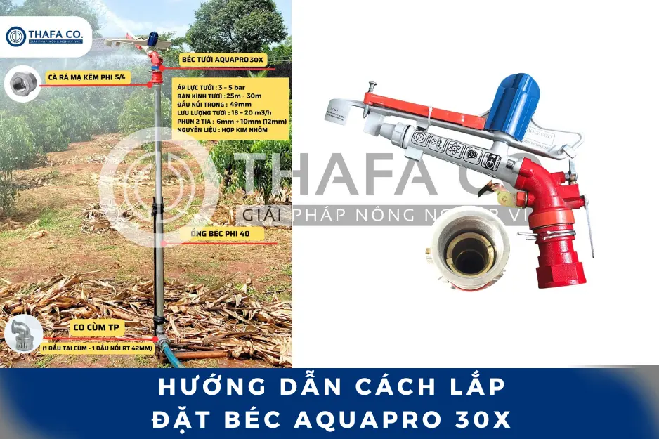 Béc Tưới Aquapro 30X 8 Hướng dẫn cách lắp đặt béc tưới Aquapro 30X