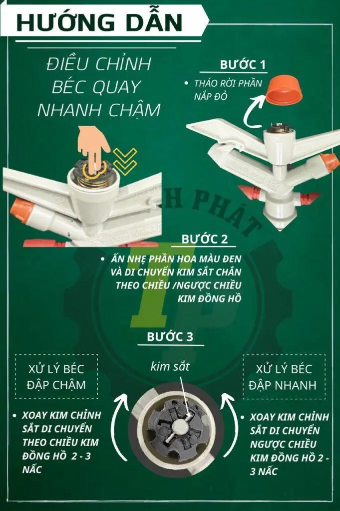 Hướng dẫn nhanh cách xử lý béc tưới không quay