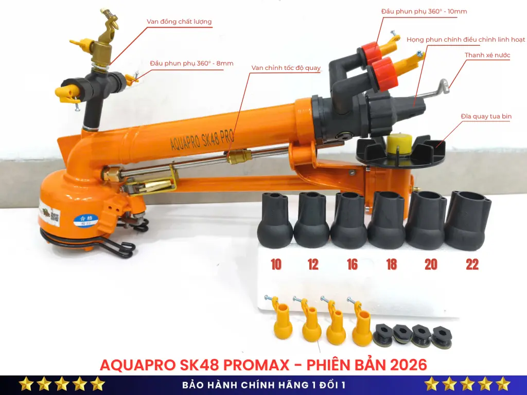 Cấu tạo béc tưới Aquapro SK48 ProMax