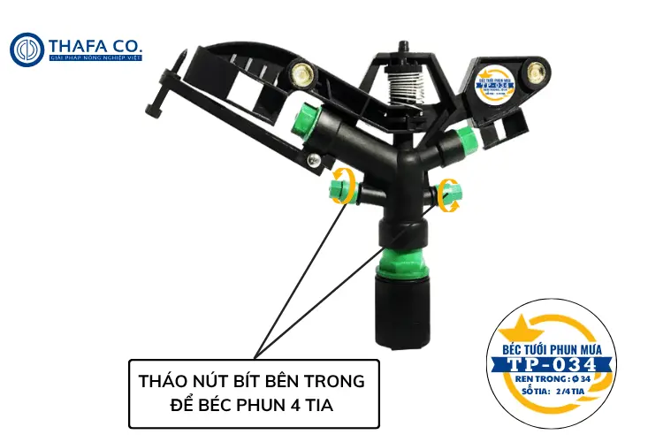 Các Loại Béc Phun Cánh Đập: Tưới Đều, Bền Bỉ và Chính Hãng 2 Béc phun cánh đập lớn TP 034