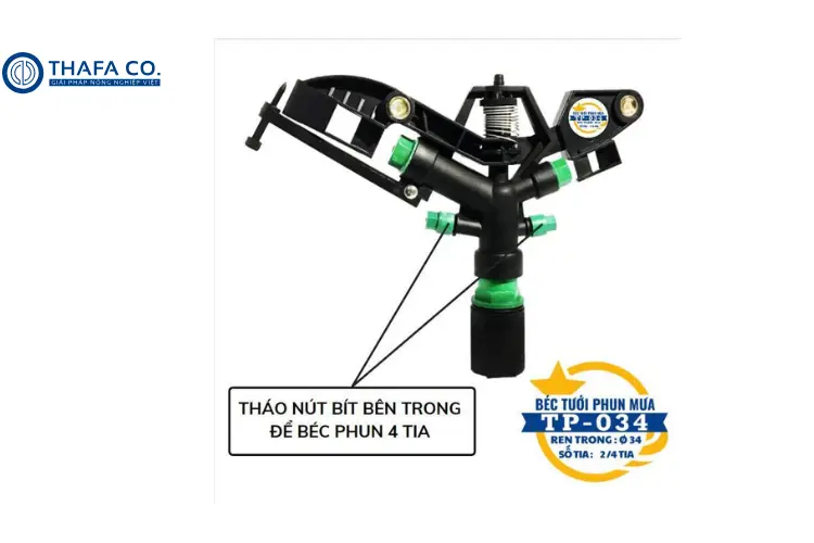 Béc tưới TP 034 bán kính tưới tới 10m