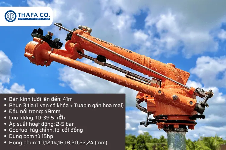 Hơn 10 Loại Súng Béc Tưới Phun Mưa | Giải Pháp Tưới Tiêu 4 Súng béc tưới Aquapro SK41 Pro