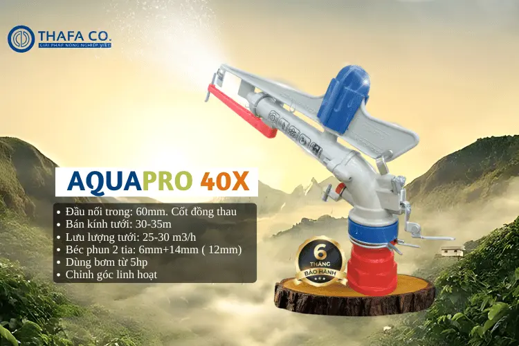 Hơn 10 Loại Súng Béc Tưới Phun Mưa | Giải Pháp Tưới Tiêu 2 Súng béc tưới phun mưa Aquapro 40X