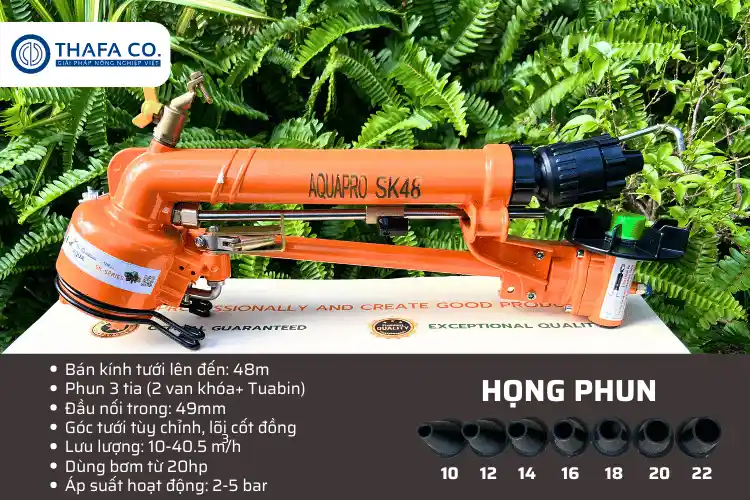 Hơn 10 Loại Súng Béc Tưới Phun Mưa | Giải Pháp Tưới Tiêu 3 Súng béc tưới phun mưa Aquapro SK48 PRO