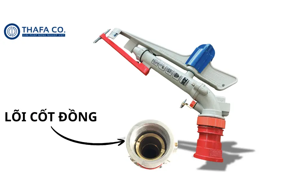 Hướng Dẫn Cách Bảo Dưỡng Béc Tưới Aquapro 30X 3 Bôi dầu máy vào lõi cốt đồng béc tưới