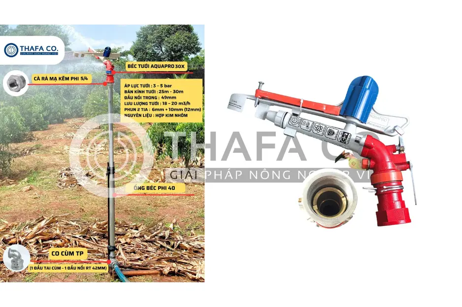 Béc tưới bán kính 25m Aquapro 30X – Ứng dụng, lựa chọn & hướng dẫn 2 Hướng dẫn lắp đặt béc tưới bán kính 25m